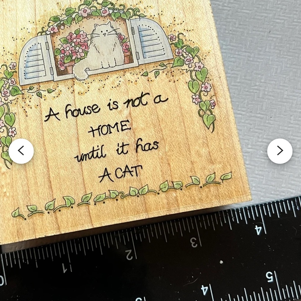 🐱A HOUSE IS NOT... UNTIL IT HAS A CAT. RUBBER STAMP CAT IN WINDOW STAMPS HAPPEN - Picture 10 of 11